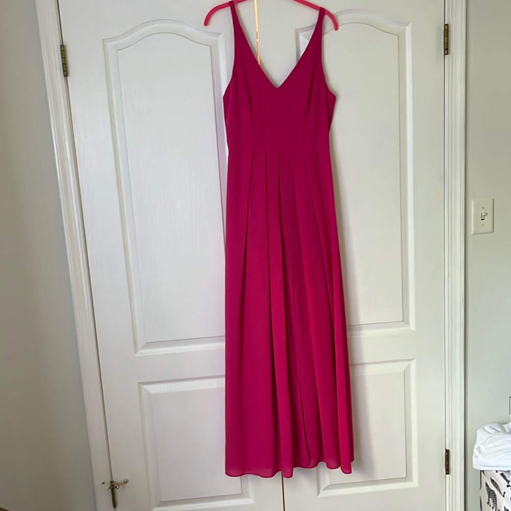 Sleeveless hot pink maxi dress